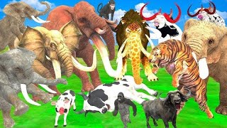 Prehistoric Mammals vs Albino Mammals Itself vs Mammoth vs Woolly Mammoth Animal Tiger Elephant [upl. by Dowlen]