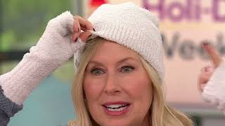 Barefoot Dreams CozyChic Beanie and Fingerless Gloves Set on QVC [upl. by Denny]