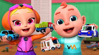 Learn Colors with Little Cars Song  Police Song and More  Rosoo Nursery Rhymes amp Kids Songs [upl. by Eninnaej972]