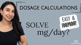 Weight Based Dosage Calculation solve mgday dimensional analysis nursing dosage calculation [upl. by Becket289]