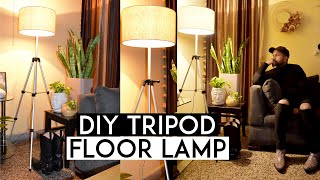 Diy Camera Tripod Floor Lamp  Diy Old Tripod Floor Lamp  Recycle Tripod Floor Lamp  RonakBaliyane [upl. by Abbie]