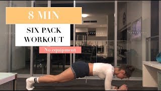 8 MIN ABS SIX PACK WORKOUT  No Equipment  Home Workout  Beginners  Flat Belly Fast [upl. by Amihsat592]