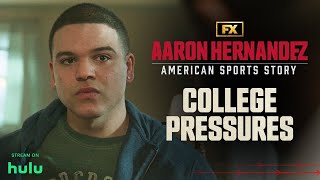 Dennis Gives Aaron a College Pep Talk  Scene  American Sports Story Aaron Hernandez  FX [upl. by Amehsyt]