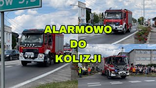 ALARMOWO 3 ZASTĘPY STRAŻY POŻARNEJ DO KOLIZJI  PGnS [upl. by Nalyac]