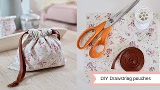 DIY drawstring pouches easy sew [upl. by Nivrag266]