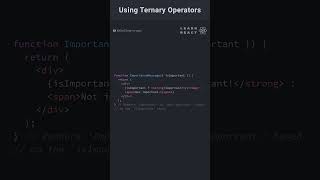 Ternary Operators in React coding reactfrontend webdevelopment programming frontend react [upl. by Chery]