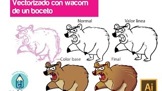 Vectorizado de un boceto en tableta Wacom [upl. by Ettelra]