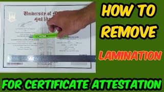 Lamination Remove from Certificate  How to Remove Lamination  Lamination Ko Kaise Nikale [upl. by Raseac]