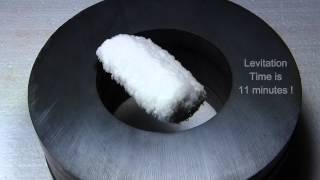 Superconductor floats over large ring magnets [upl. by Drape]