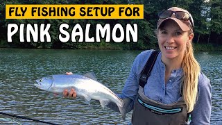 Fly Fishing Setup for Pink Salmon  Fishing with Rod [upl. by Lubba]