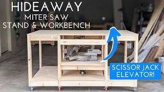 DIY Workbench with Hideaway Miter Saw [upl. by Whiting358]