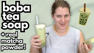 Watch Me Create Matcha Boba Tea Soap with real Matcha [upl. by Stormi]