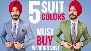 Top 5 quotSUIT COLOR COMBINATIONSquot for Men  Best Fashion Trend Suit Guide Wedding 2021 [upl. by Ahseki]