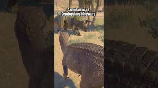 Ceratopsians Dinosaurs VS Carnotaurus Jurassic World Evolution 2 jurassicworld dinosaurgameplay [upl. by Neeoma]