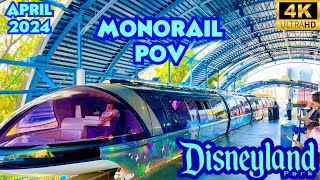 Disneyland Monorail POV Downtown Disney to Disneyland’s Tomorrowland Station 4K [upl. by Cloe]