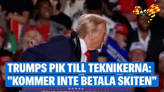 Mikrofonen slutar fungera – Trump möts av burop [upl. by Atworth773]