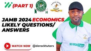 JAMB 2024 ECONOMICS POSSIBLE QUESTIONS AND ANSWERS PART 1 [upl. by Klingel]