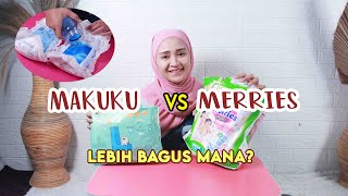 BATTLE POPOK MAKUKU SAP DIAPERS COMFORT VS MERRIES PANTS GOOD SKIN  REVIEW POPOK BAYI EKONOMIS [upl. by Anilatsyrc]