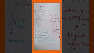 ClF3 Molecule Hybridization and Molecular Geometry youtubeshorts chemistrylearning [upl. by Adiell918]