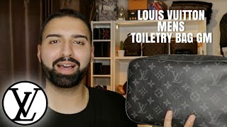 LOUIS VUITTON  MENS TOILETRY POUCH  Monogram Eclipse Review [upl. by Navad550]