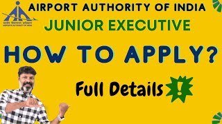 AAI JE  COMMON CADRE  HOW TO APPLY  APPLICATION  FULL DETAILS  RAJU SIR [upl. by Assetal]