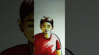 A for Apple drawing alfabets with drawing shorts watercoloring [upl. by Damiano]