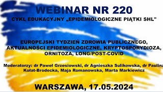 WEBINAR nr 220 EUROPEJSKI TYDZIEŃ ZDROWIA PUBLICZNEGO KRYPTOSPORYDIOZA PRZYPADKI KLINICZNE [upl. by Itagaki]