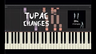 Tupac  Changes  Piano Tutorial by Amadeus Synthesia [upl. by Aleacim]