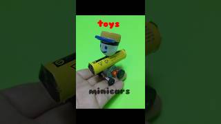 DIY Mini car with DC motor  toys from DC motor and battery shorts minicar toys dcmotor [upl. by Anivla]