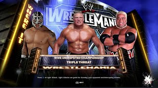 WWE 2K24  Rey Mysterio vs Brock Lesnar vs Rikishi  No Disqualification Matchquot [upl. by Bridwell]