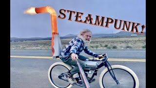 Crazy Rocketman Riding the new quotSTEAMPUNKquot Jet Bike [upl. by Seftton]