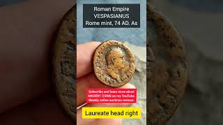 Ancient Coin Roman Empire VESPASIANUS ass Aequitas coin numismatics coincollecting [upl. by Akemej]