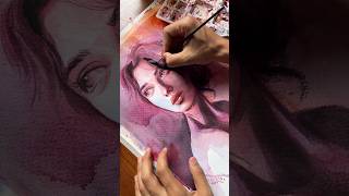 How to make water colour portrait viralshort viralshorts art [upl. by Berthe458]