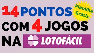 14 PONTOS NA LOTOFÁCIL COM APENAS 4 JOGOS SIMPLES [upl. by Eurd]