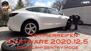 Tesla Model 3  Sommerreifen Wechsel amp Update Software 2020125 mit Dashcam Viewer [upl. by Bezanson]