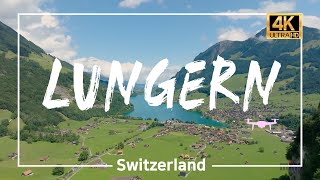 Switzerland🇨🇭 Lungern  Hidden Swiss Village  Most Beautiful Lake Lungernersee  4K 60p Drone [upl. by Ramso]