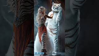 The girl danced and transformed into a white tiger on AGT 🐯 americagottalent agt talent [upl. by Kinchen53]