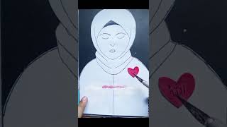 Whats in the heart of Muslims ❤️art shorts shortvideo satisfying craft drawing trending [upl. by Dnalyag]