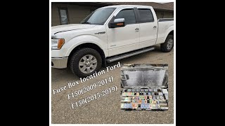 FUSE BOX LOCATION FORD F150 20092014 AND F150 20152019LARIATLIMITEDXLTPLATINUM54L35L50L [upl. by Dougie659]