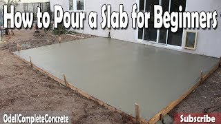 How to Pour a Concrete Slab for Beginners DIY [upl. by Ainival]