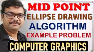 EXAMPLE FOR MIDPOINT ELLIPSE DRAWING ALGORITHM IN COMPUTER GRAPHICS [upl. by Sanoj]