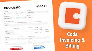 Generating Invoices amp Billing Clients in Coda [upl. by Acirre]