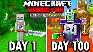 I Survived 100 Days as a SKELETON in Hardcore Minecraft Here’s What Happened [upl. by Sakiv174]