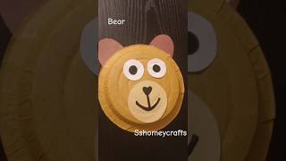 Paper plate craft for kids  bear diy crafts diy youtubeshorts craft shorts [upl. by Elliot]