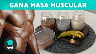 3 BATIDOS para aumentar MASA MUSCULAR 🫐💪🏻  Recetas para Ganar Masa Muscular ✅ [upl. by Alehc]