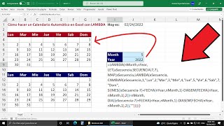 Cómo Crear una Función Calendario Automático en Excel con LAMBDA [upl. by Zannini741]