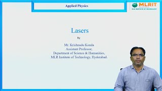 LEC02 Applied Physics Lasers by Mr Krishnudu Konda [upl. by Sollows]