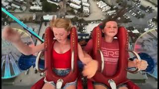 Unbelievable Stunt Girl Takes on SlingShot Ride and Passes Out [upl. by Iphigenia]