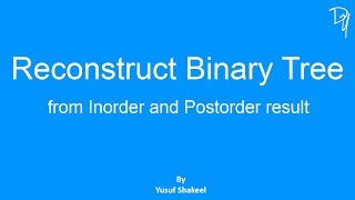 Reconstruct Binary Tree from Inorder and Postorder result [upl. by Bernat815]