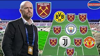 Erik Ten Hag New Manager Of West Ham • Rumours 😱 Ten Hag Dream Lineup For West Ham 🔥 [upl. by Anastassia161]